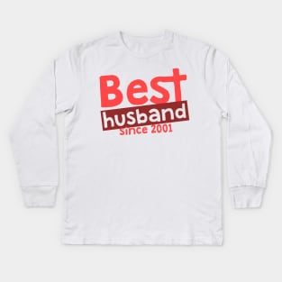 'Best Husband Since 2001' Sweet Wedding Anniversary Gift Kids Long Sleeve T-Shirt